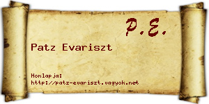 Patz Evariszt névjegykártya